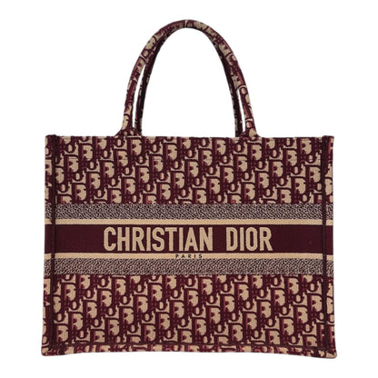 BURGUNDY OBLIQUE MEDIUM BOOK TOTE