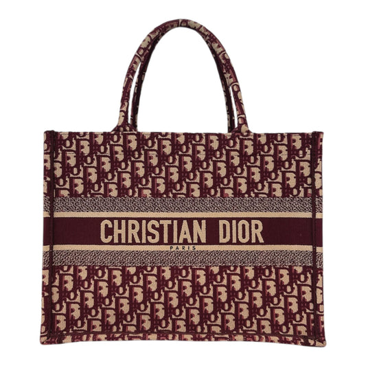 BURGUNDY OBLIQUE MEDIUM BOOK TOTE