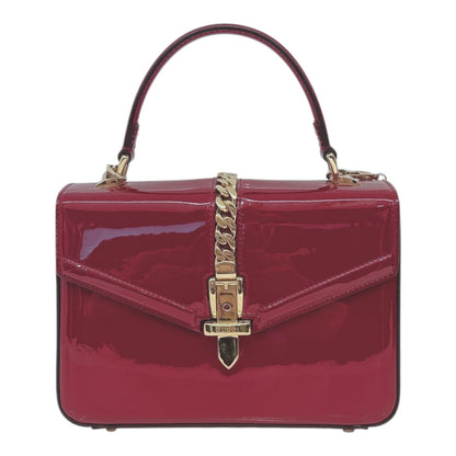 SYLVIE 1969 RED PATENT LEATHER TOP HANDLE BAG