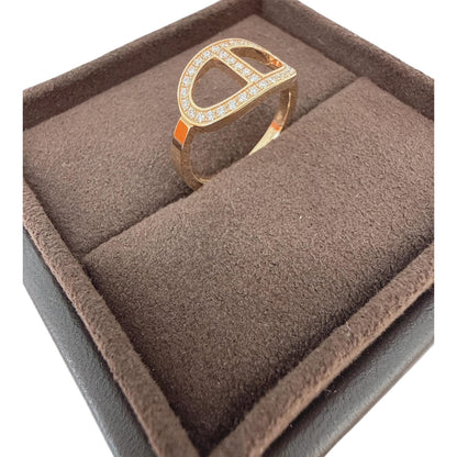 ROSE GOLD DIAMOND CHAINE D'ANCRE CONOUR RING, MEDIUM MODEL 52