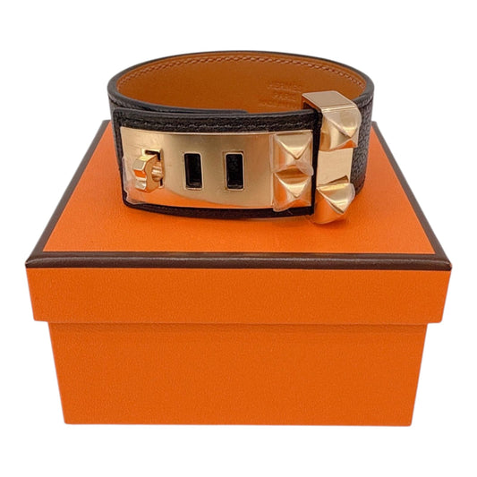 BLACK COLLIER DE CHIEN 24 BRACELET YELLOW GOLD PLATED