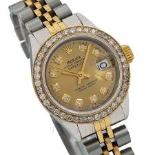 DATEJUST CHAMPAGNE DIAL DIAMOND BEZEL STEEL & GOLD  26MM WATCH