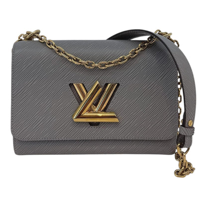 GREY EPI LATHER TWIST MM BAG GOLD HARDWARE