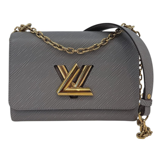 GREY EPI LATHER TWIST MM BAG GOLD HARDWARE
