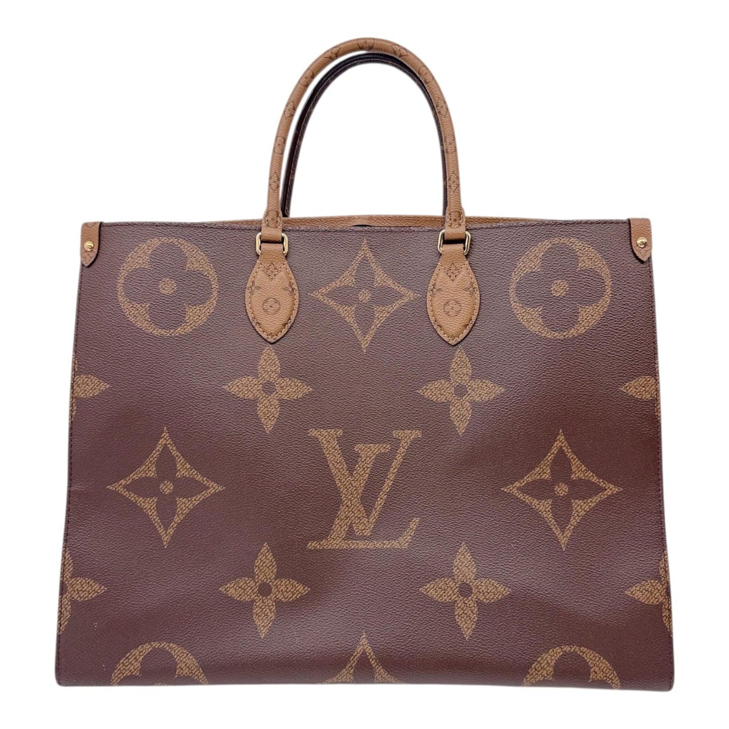 BROWN GIANT MONOGRAM COATED CANVAS ONTHEGO GM HANDBAG