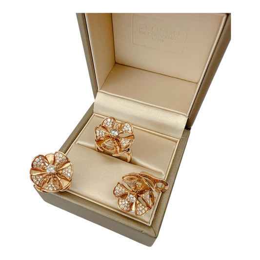 18K ROSE GOLD AND DIAMOND DIVA'S DREAM DIVISSIMA EARCLIPS AND DIVA'S DREAM RING