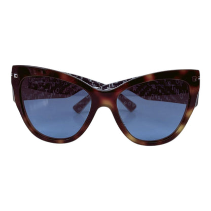 HAVANA BLUE CAT-EYE SUNGLASSES