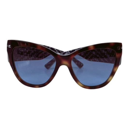 HAVANA BLUE CAT-EYE SUNGLASSES