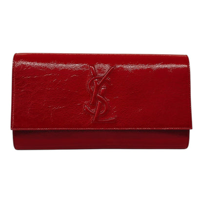 RED PATENT LEATHER BELLE DE JOUR FLAP CLUTCH