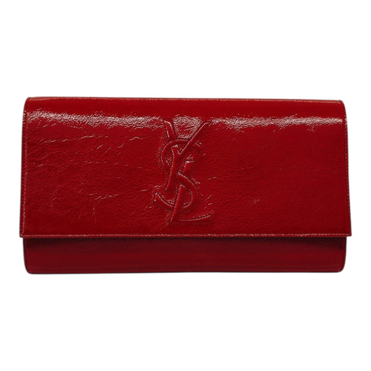 RED PATENT LEATHER BELLE DE JOUR FLAP CLUTCH