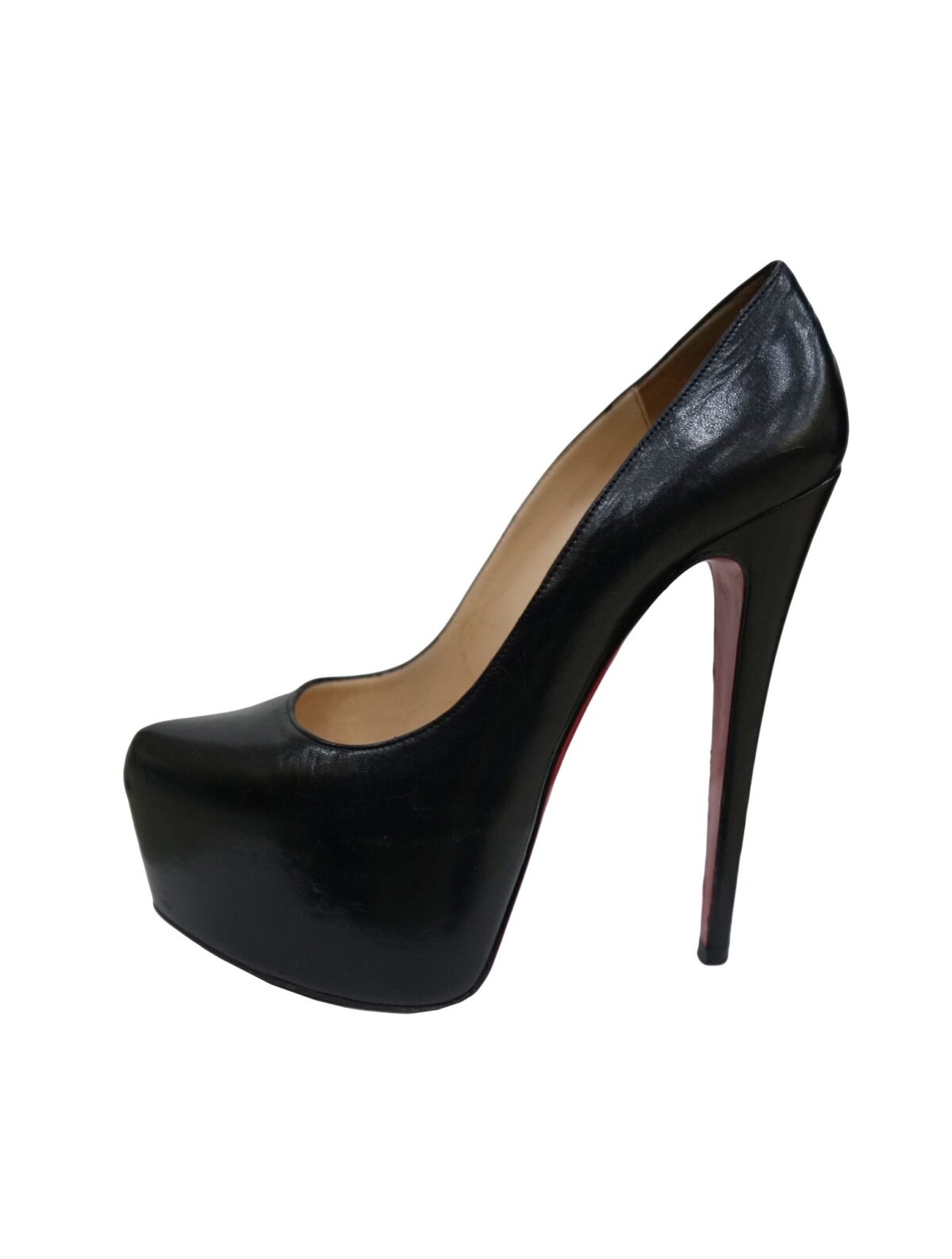 BLACK LEATHER DAFFODIL PLATFORM