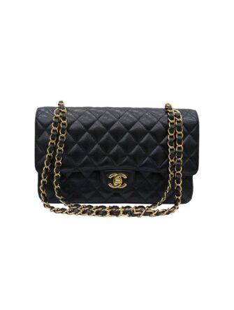 CAVIAR LEATHER DOUBLE CLASSIC FLAP BAG