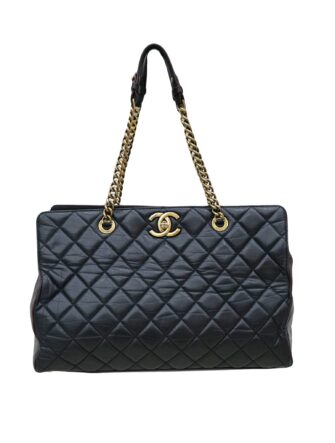 VINTAGE CC LAMBSKIN TURN LOCK TOTE BAG