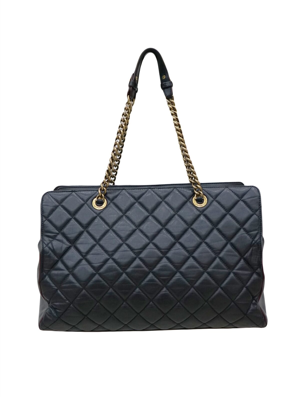VINTAGE CC LAMBSKIN TURN LOCK TOTE BAG