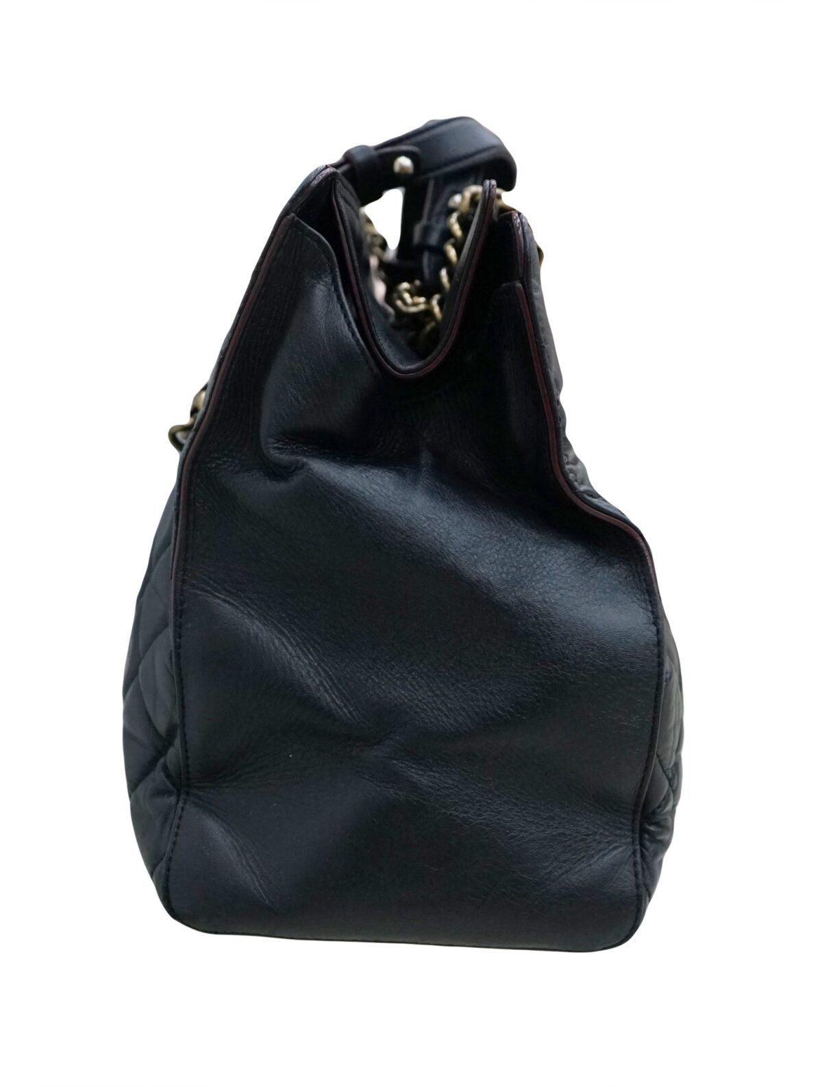 VINTAGE CC LAMBSKIN TURN LOCK TOTE BAG