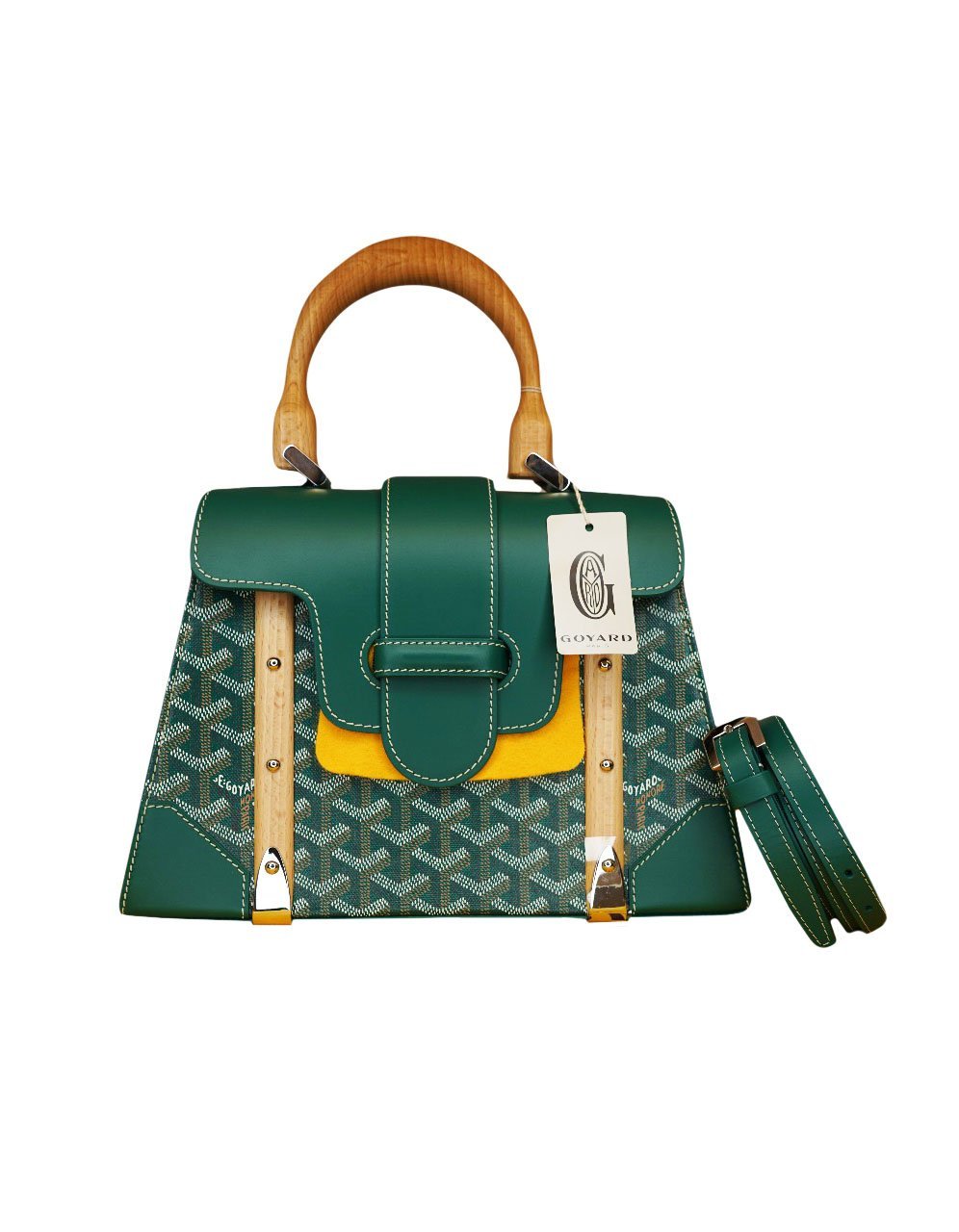 Goyard Green Coated Canvas and Leather Saigon Top Handle Bag Goyard