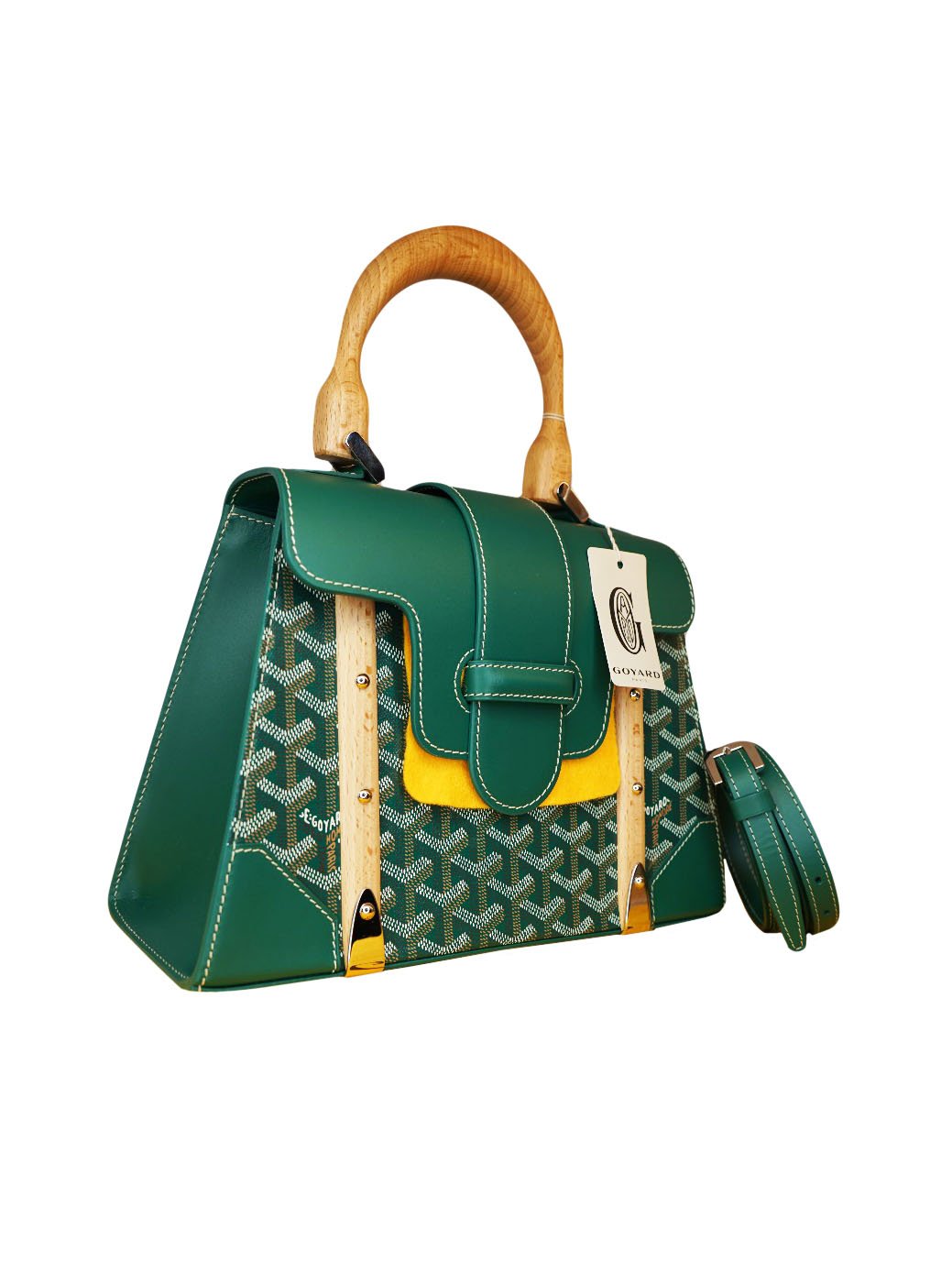 Goyard Green Coated Canvas and Leather Saigon Top Handle Bag
