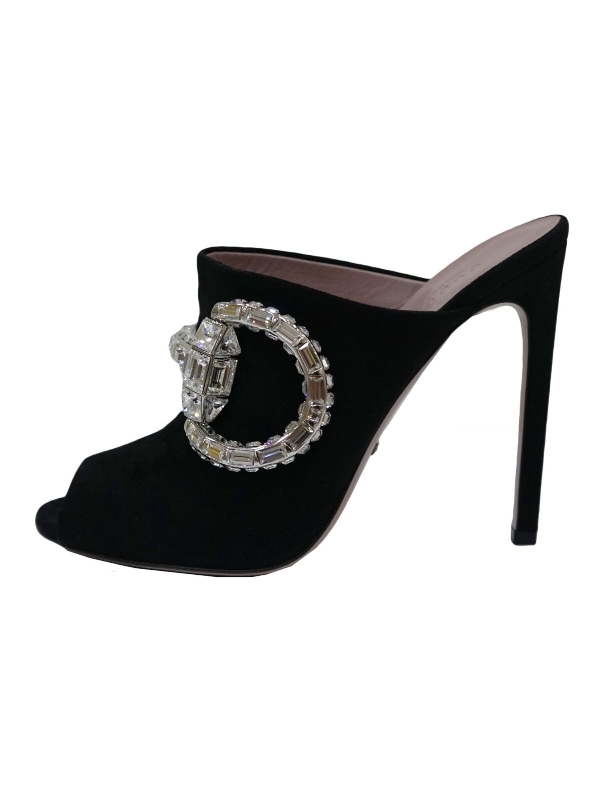 MAXIME CRYSTAL ICON BIT PEEP TOE MULES