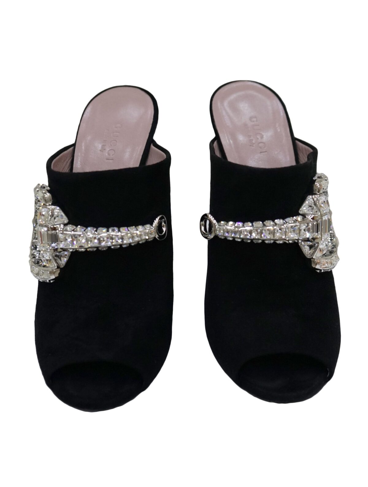 MAXIME CRYSTAL ICON BIT PEEP TOE MULES