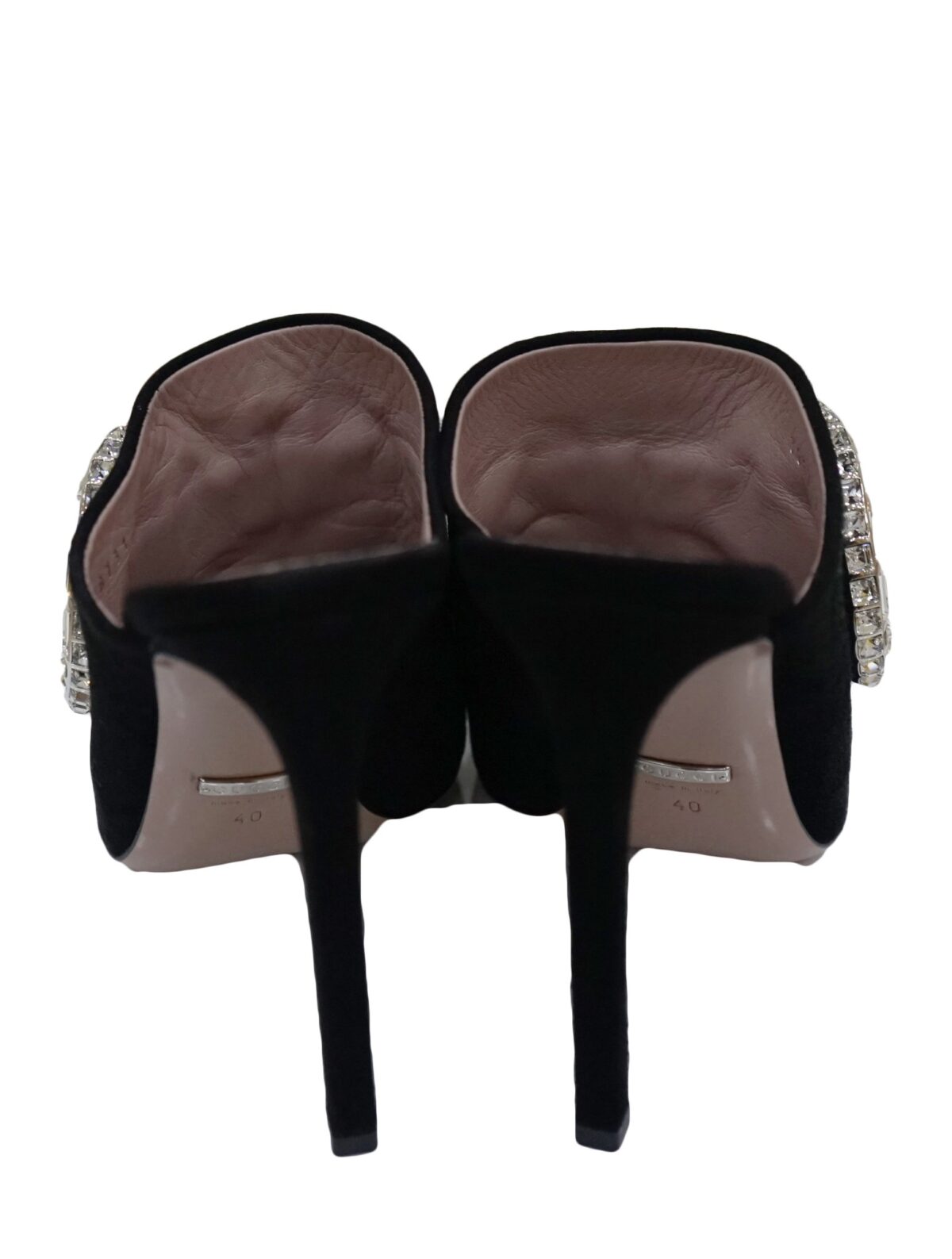 MAXIME CRYSTAL ICON BIT PEEP TOE MULES