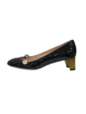 PATENT LEATHER FAUX PEARL DETAIL MARY JANE