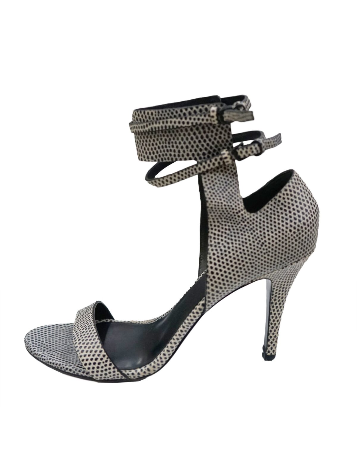 JOHANNA LIZARD PRINT ANKLE CUFF SANDALS