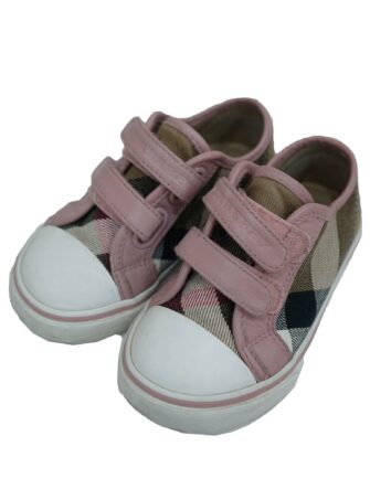 CHECK LEATHER TRAINERS SHOES
