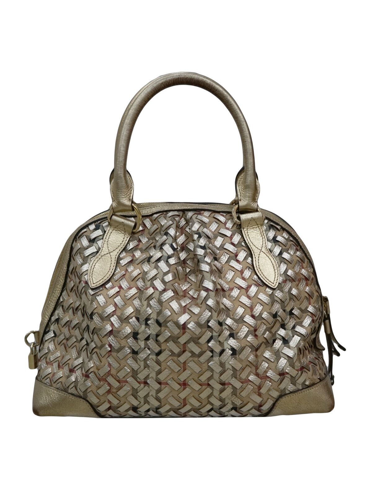 TIMELESS METALLIC GOLD LEATHER WOVEN BAG