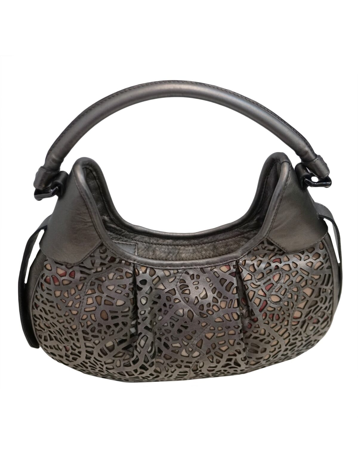 LASERCUT LEATHER CHECK BROOKLYN BAG