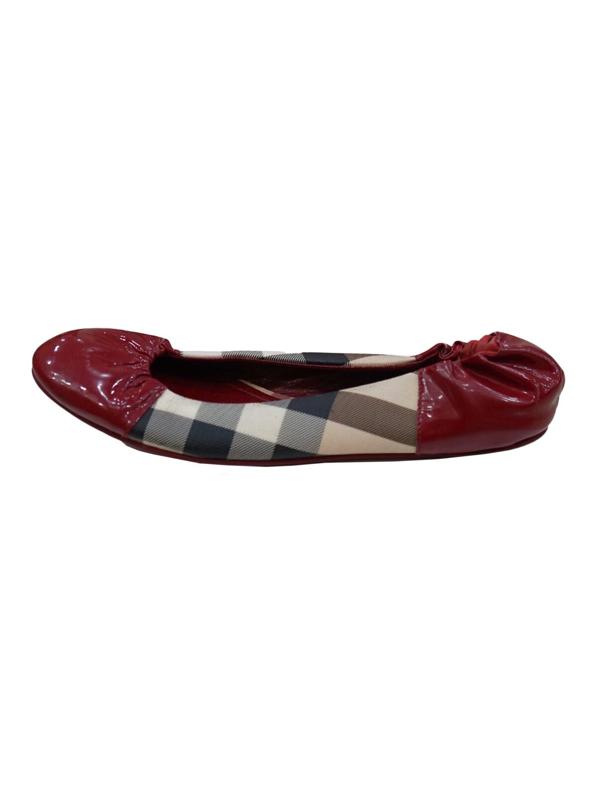 PATENT SCRUNCH NOVA CHECK BALLET SHOES
