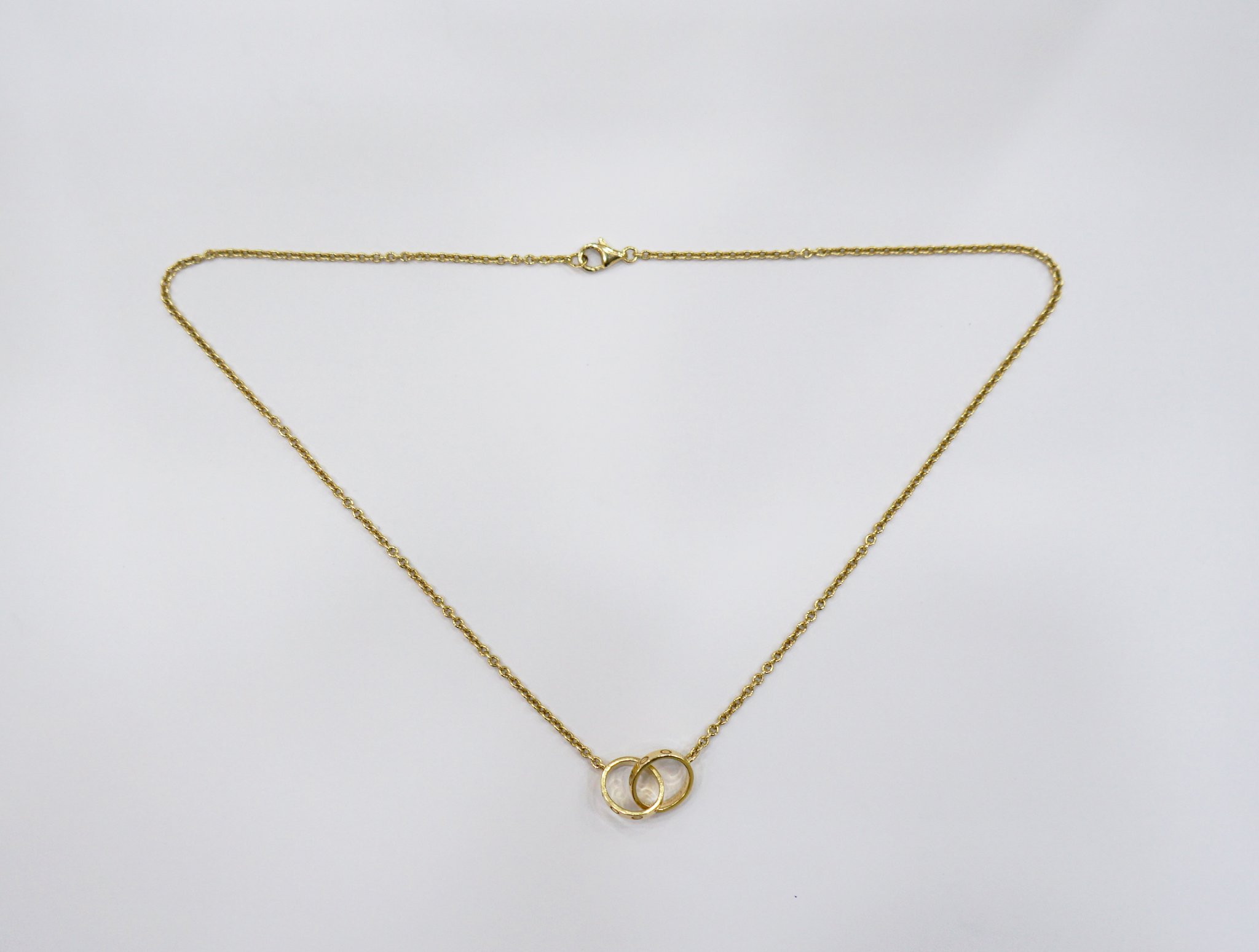 LOVE 2 HOOPS 18K GOLD NECKLACE - styleforless