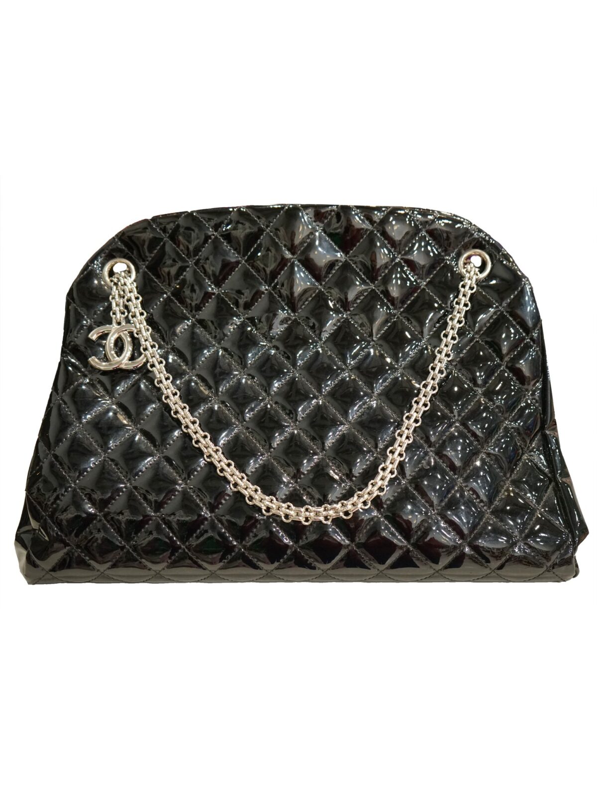 QUILTED PATENT LEATHER LARGE JUST