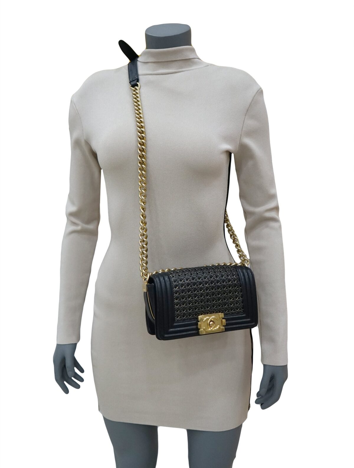 BLACK WOVEN LIMITED EDITION BOY BAG