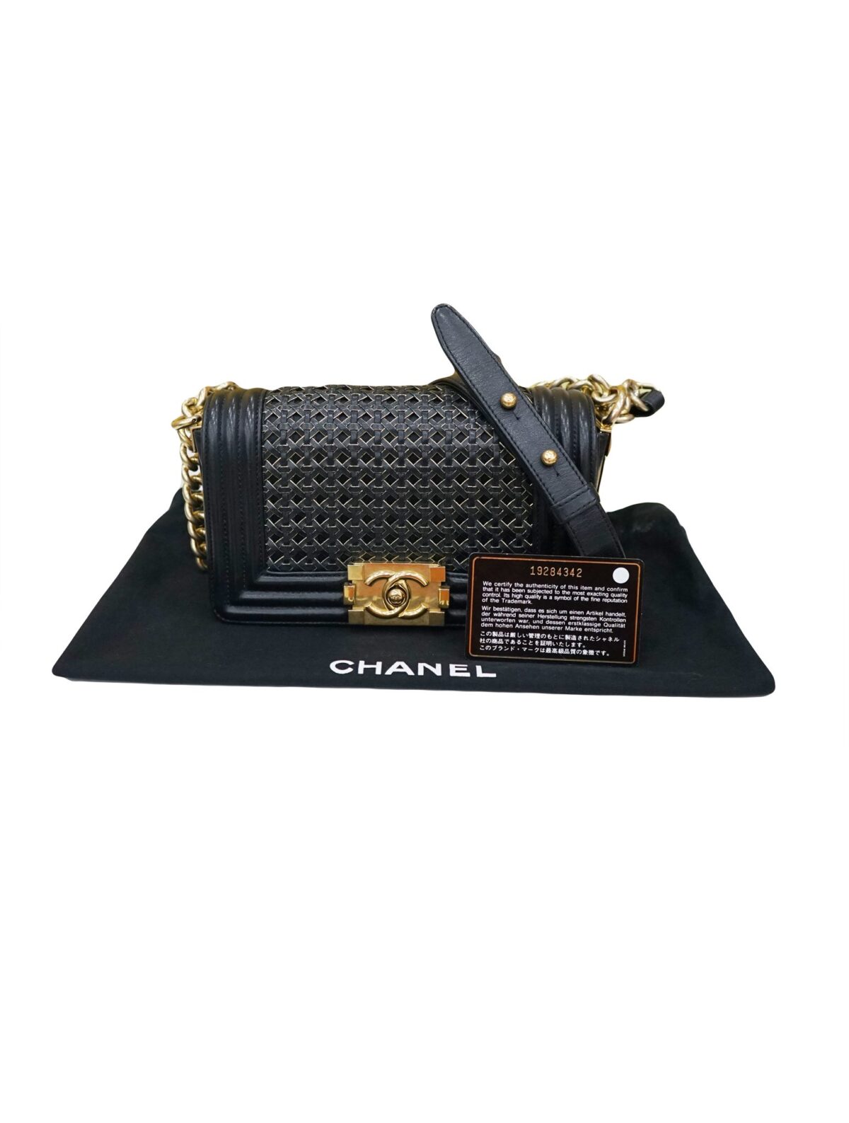 BLACK WOVEN LIMITED EDITION BOY BAG