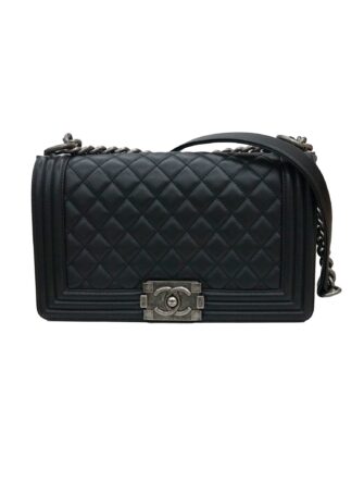 BOY BLACK CALFSKIN & RUTHENIUM FINISH META