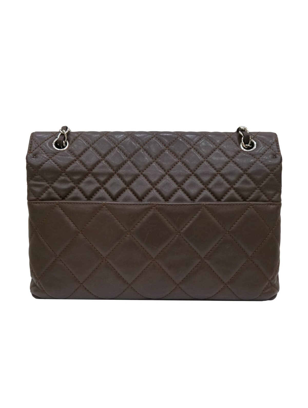 QUILTED LAMSBKIN LEATHER BUSINESS FLAP BAG