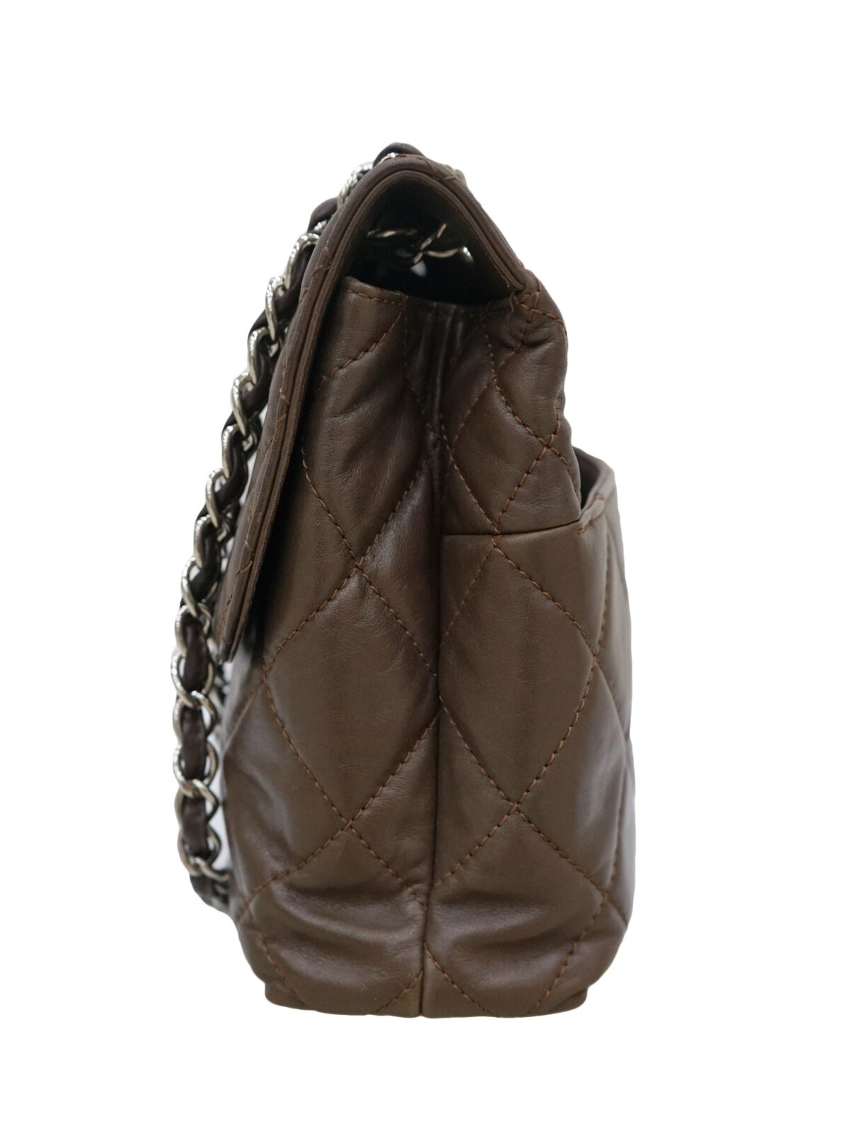 QUILTED LAMSBKIN LEATHER BUSINESS FLAP BAG