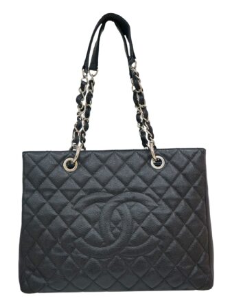 QUILTED CAVIAR LEATHER SHOPPING TOTE