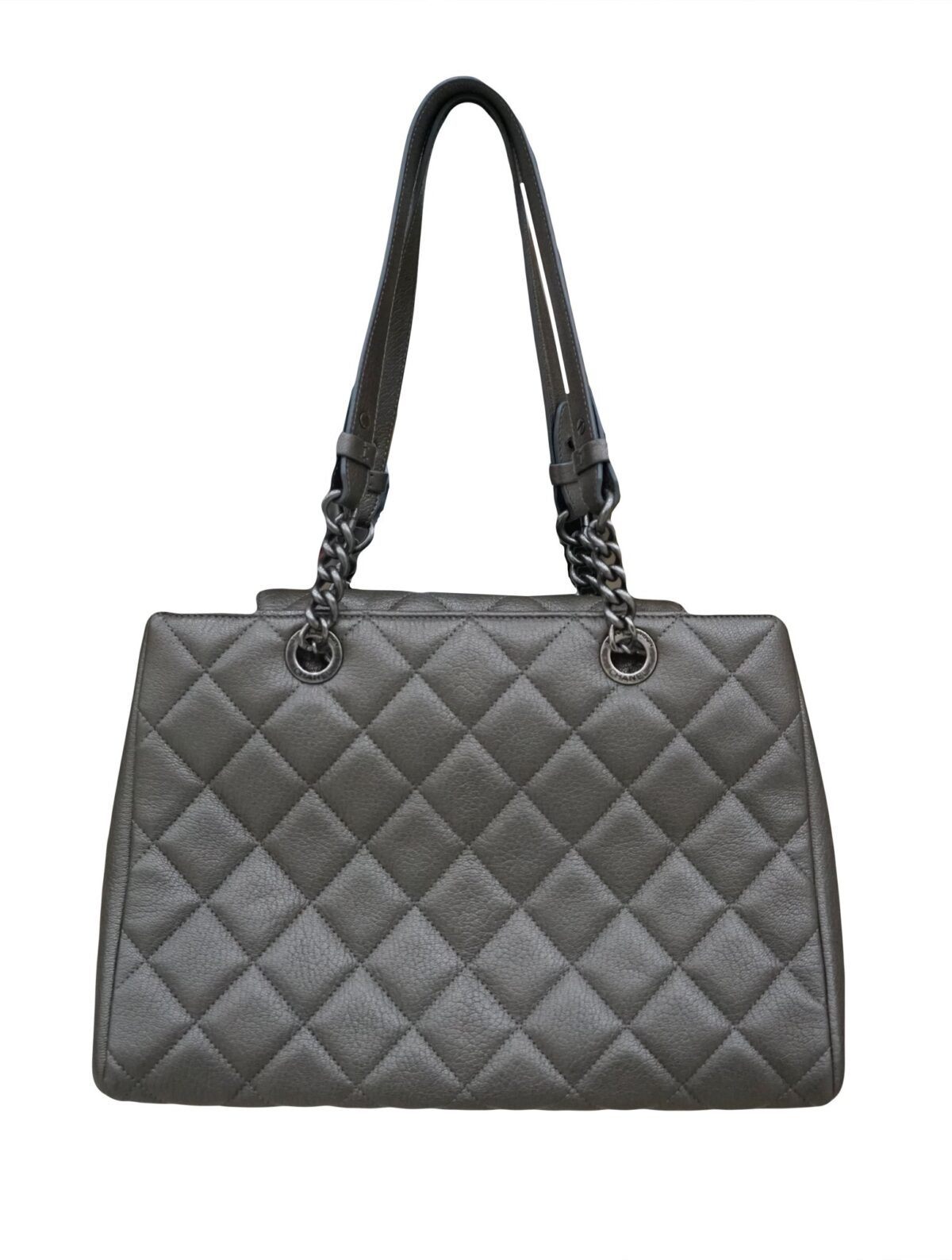 METALLIC VINTAGE CC CHAIN TOTE BAG