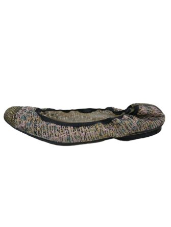 METALLIC TWEED CAP TOE BALLET FLATS