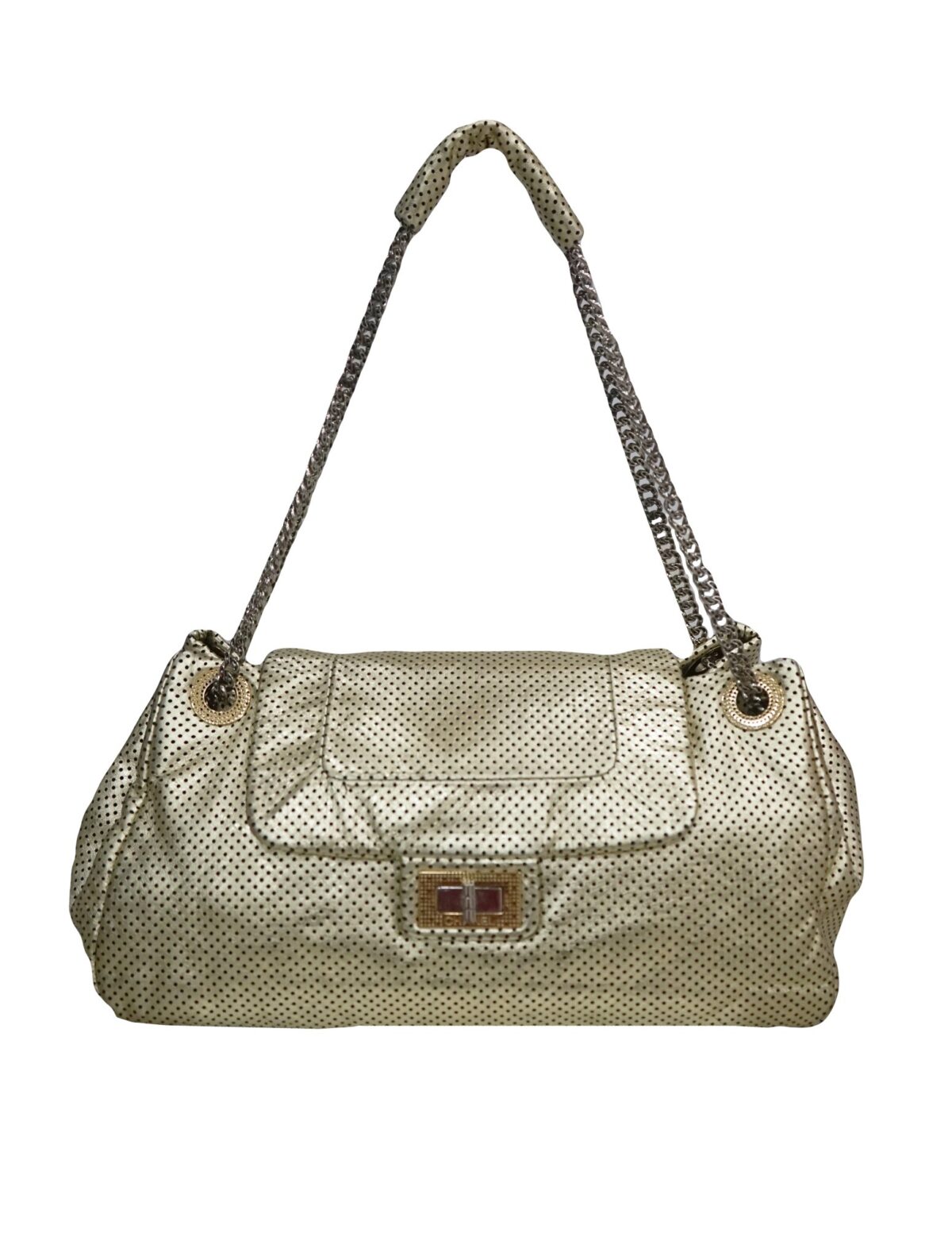 DRILL PERFORATED LEATHER CLASSIC FLAP ACCORDION