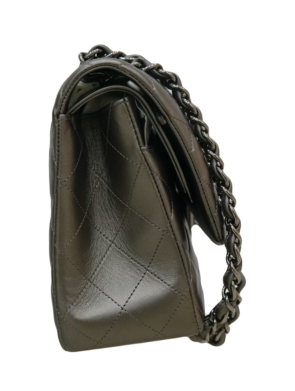 METALLIC LAMBSKIN CLASSIC DOUBLE FLAP BAG