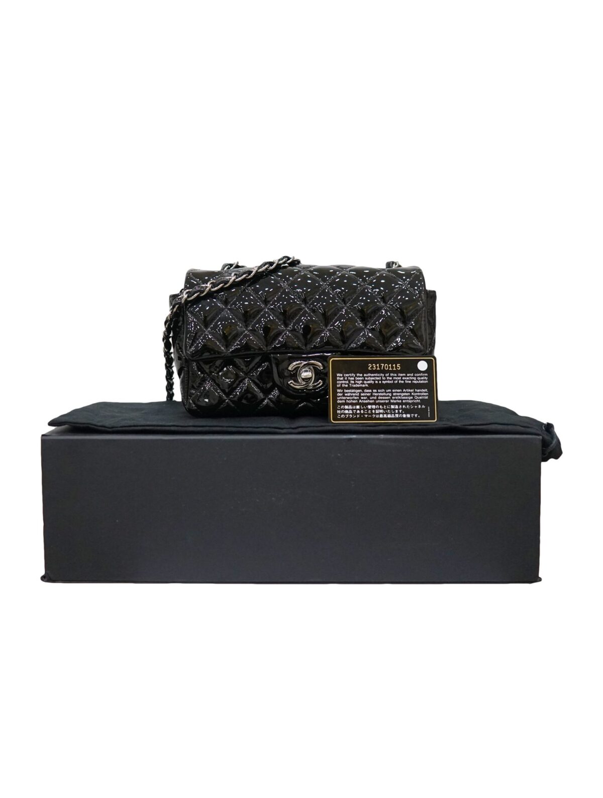 PATENT RECTANGULAR CLASSIC SINGLE FLAP BAG