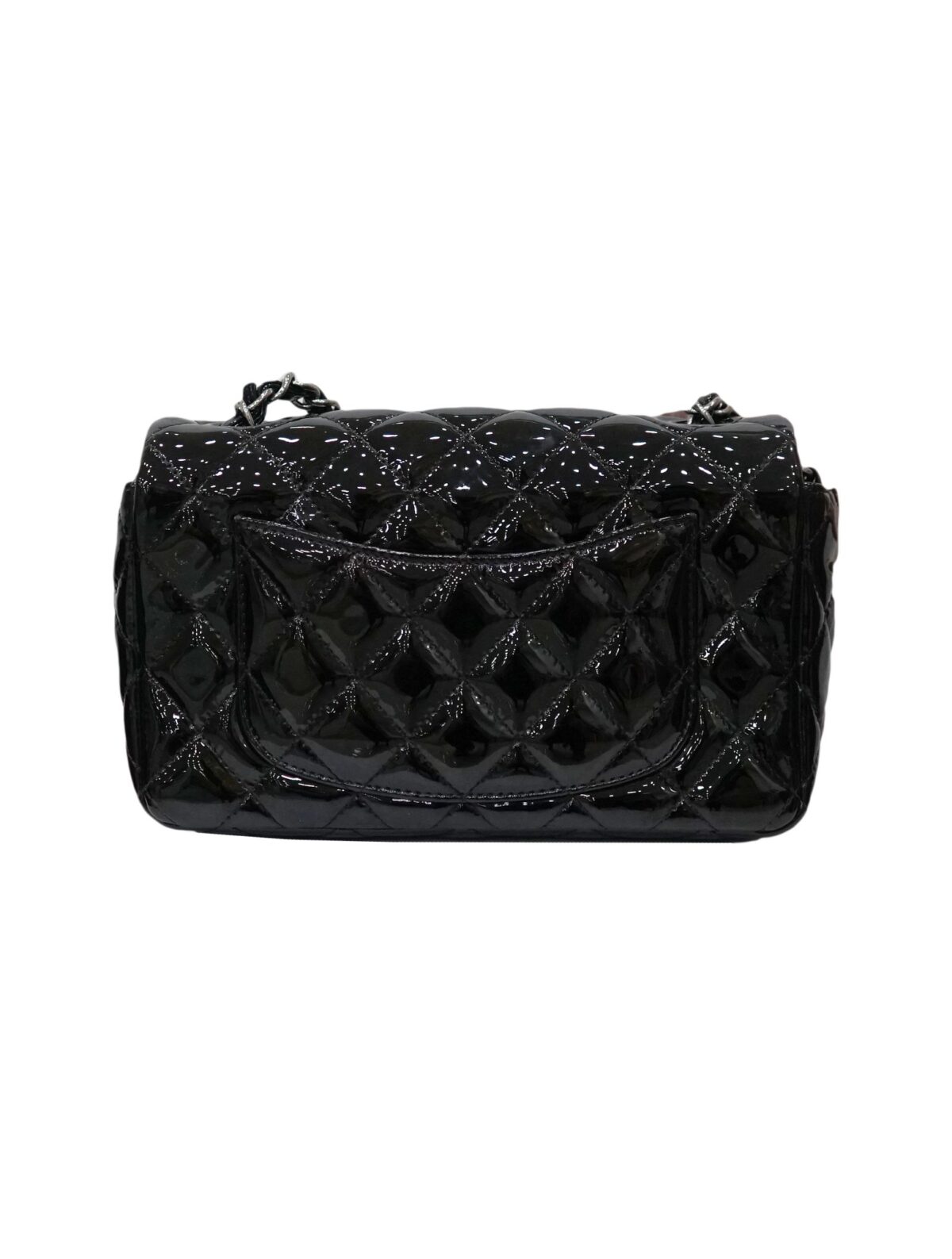 PATENT RECTANGULAR CLASSIC SINGLE FLAP BAG