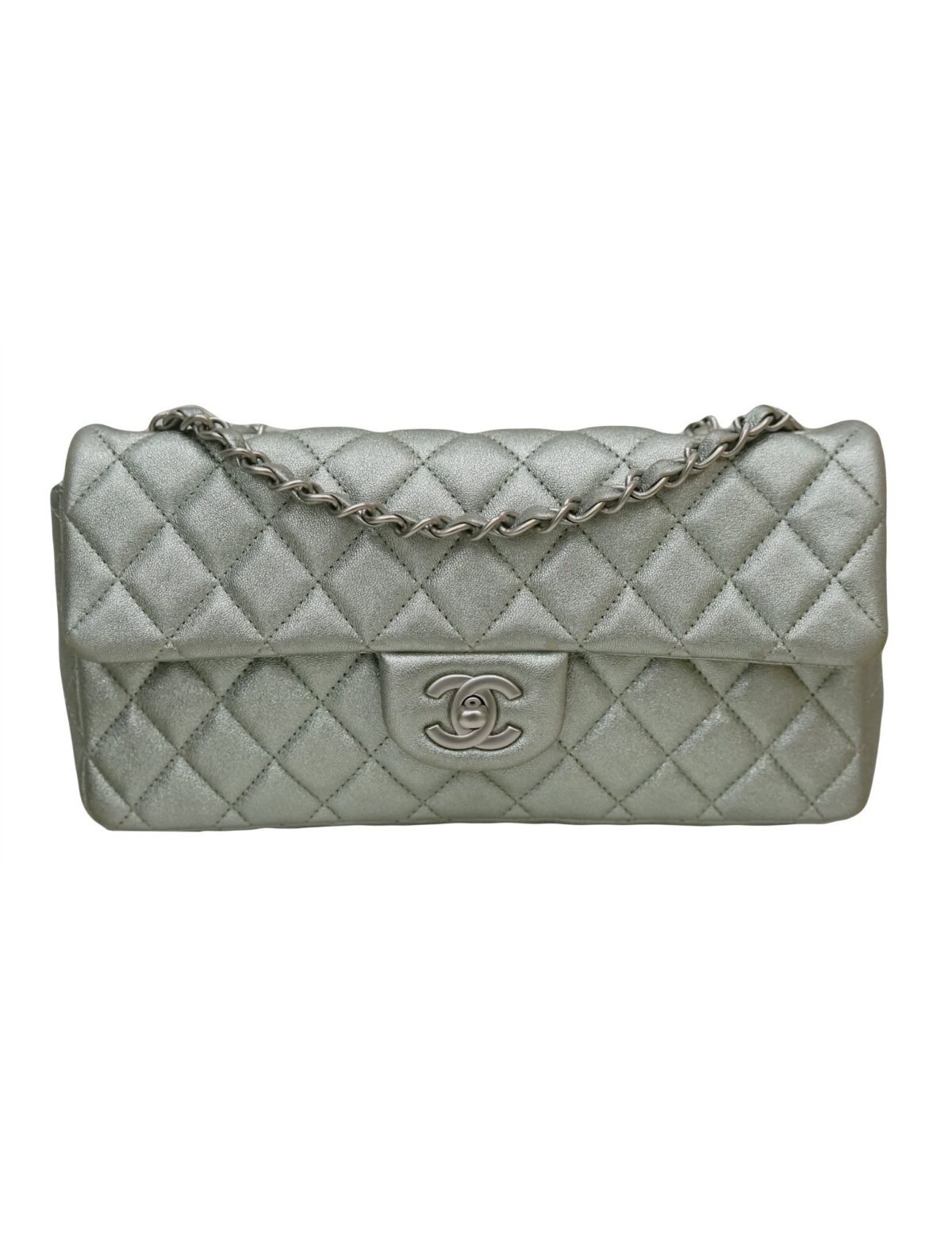 METALLIC GOATSKIN QUILTED CLASSIC FLAP BAG