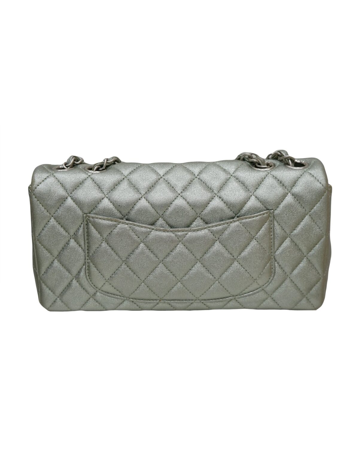 METALLIC GOATSKIN QUILTED CLASSIC FLAP BAG