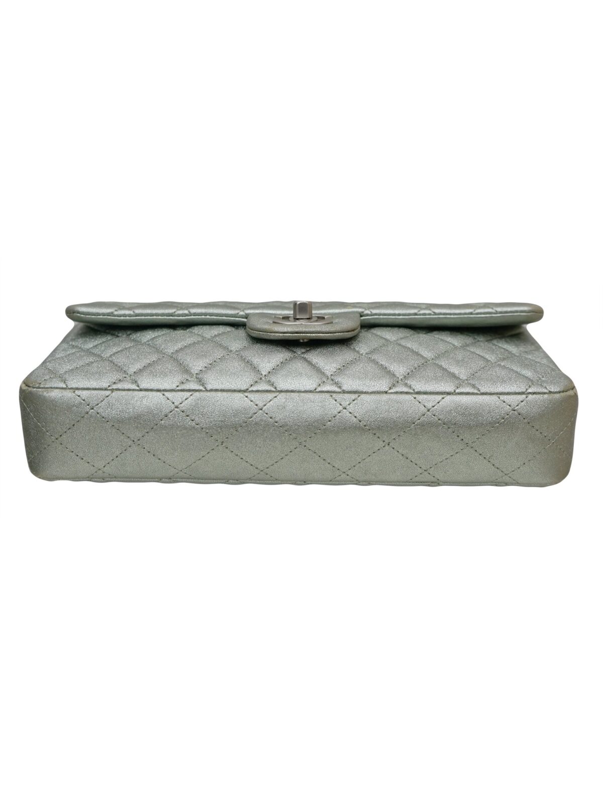 METALLIC GOATSKIN QUILTED CLASSIC FLAP BAG