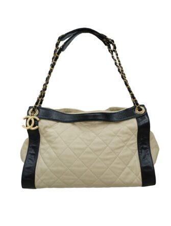 LAMBSKIN LEATHER SHOPPING TOTE BAG