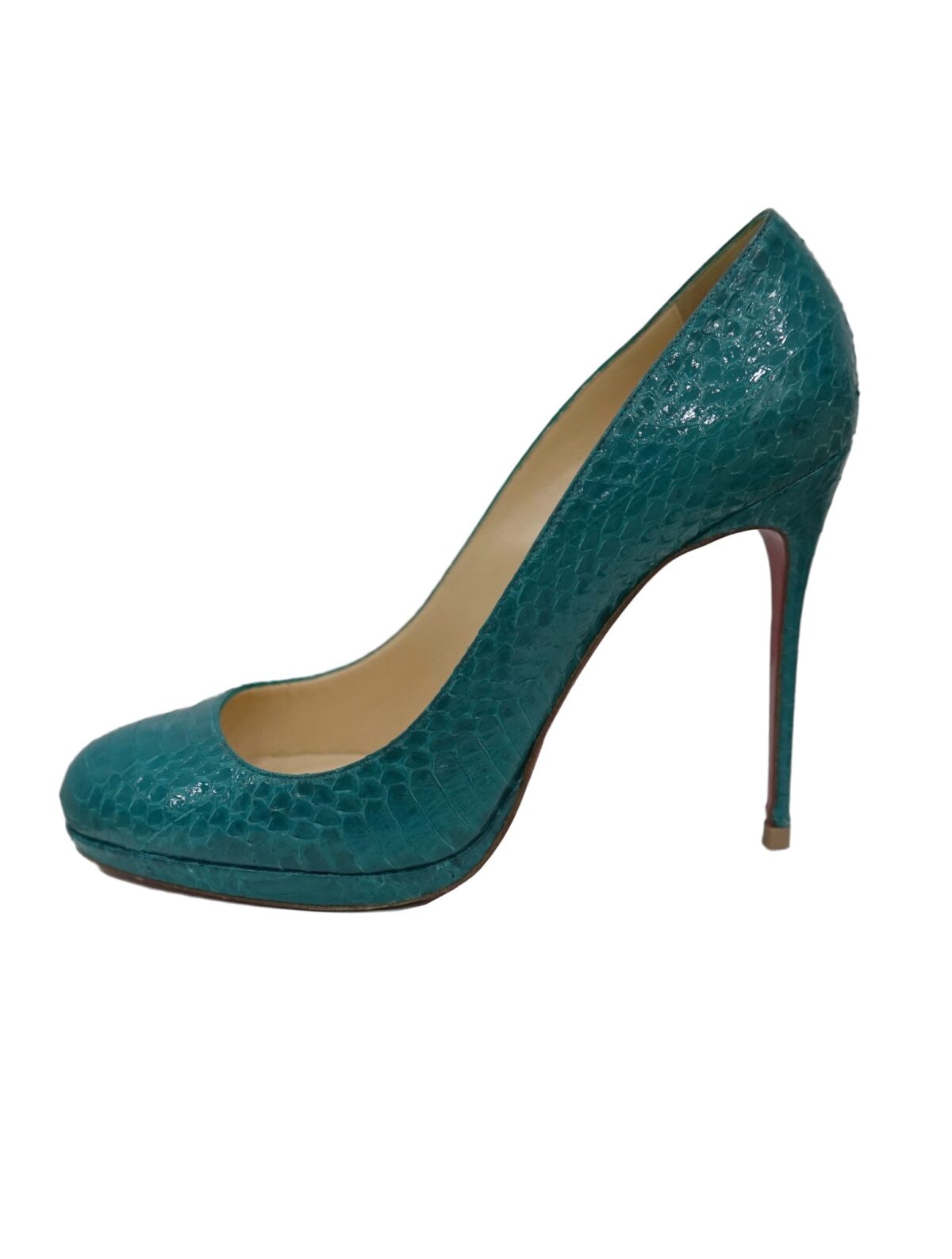 GREEN PYTHON LEATHER FIFI PUMPS