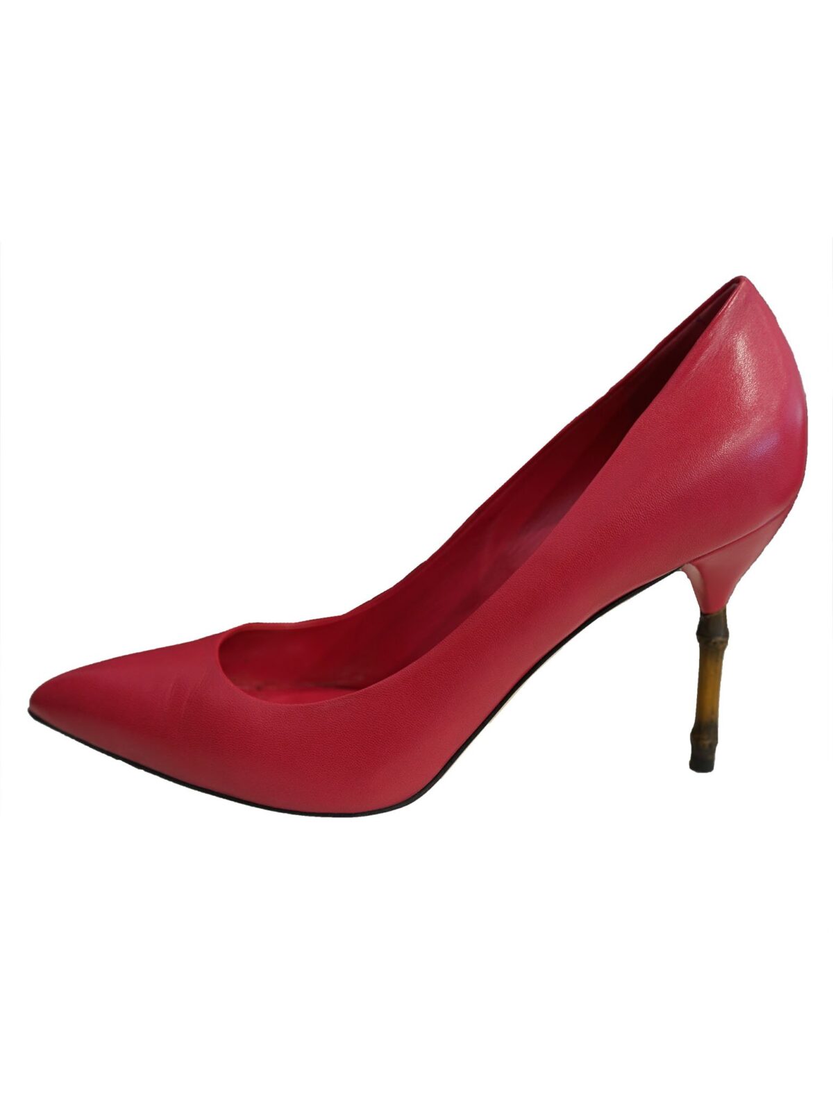 LEATHER KRISTEN BAMBOO HEEL PUMP SHOES